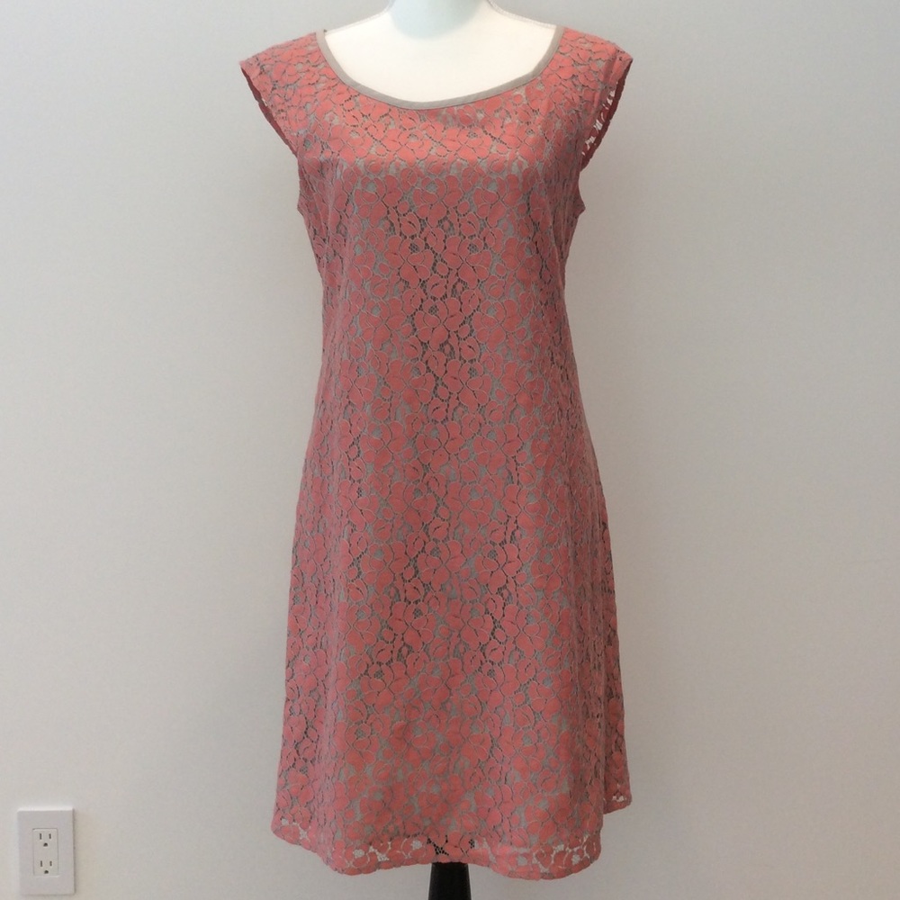 [BANANA REPUBLIC] pink/ gray lace dress